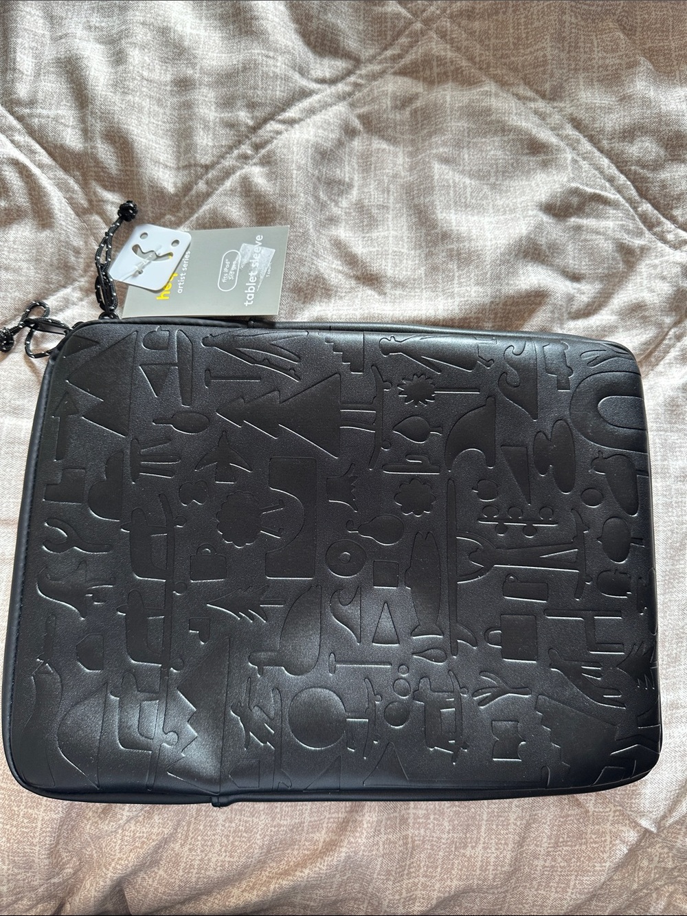 heyday Black Embossed Laptop Sleeve